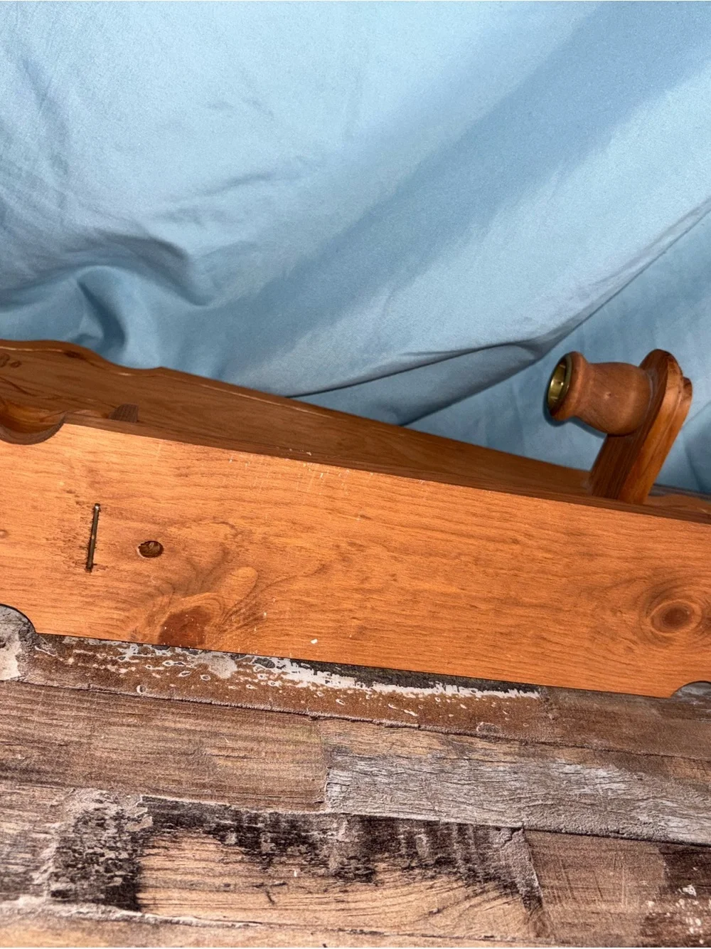 Vintage Wooden Wall Sconce Pair in Warm Oak Finish - Unbranded